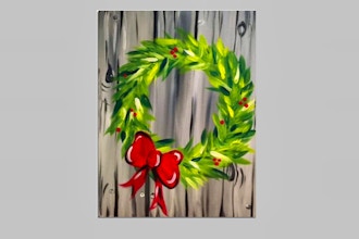 Paint Nite: Holiday Red Bow Wreath